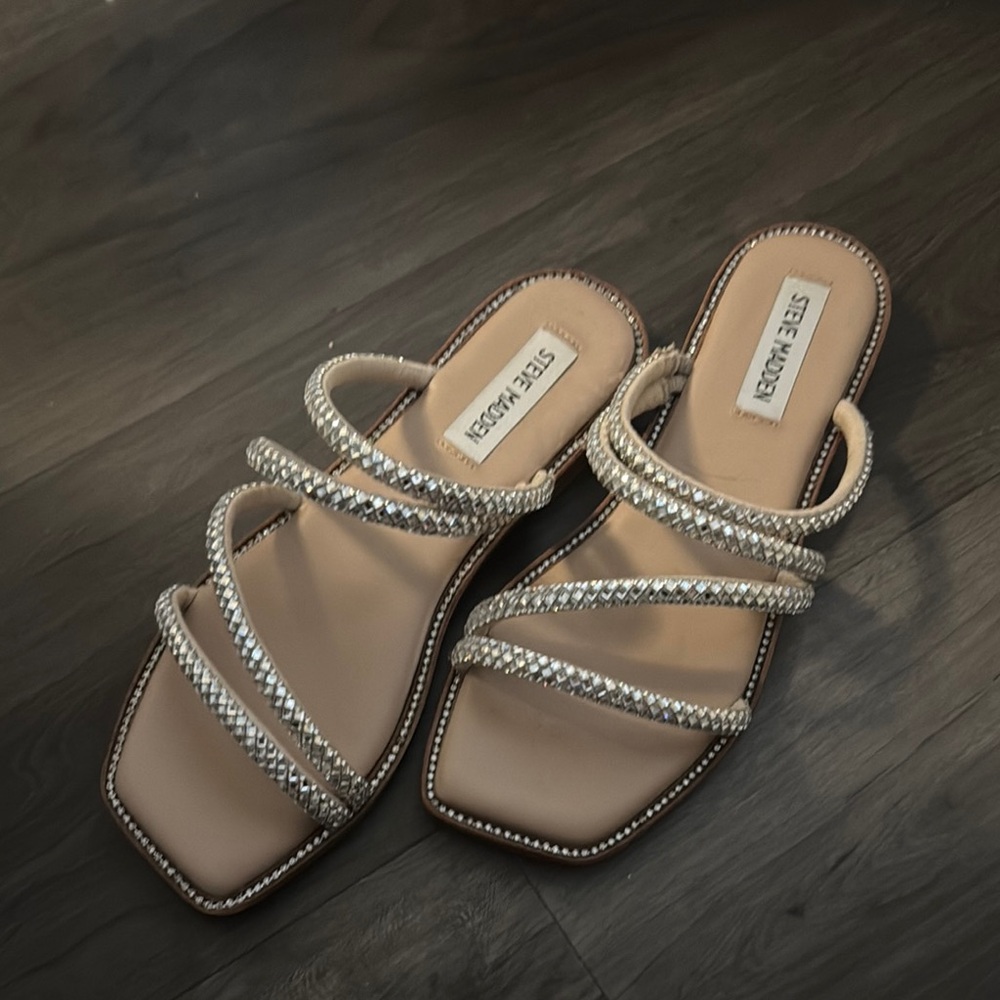 Steve Madden Silver Rhinestone Sandals